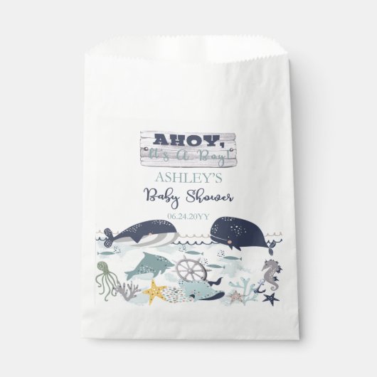 海の赤ちゃんシャワーの下の男の子だ フェイバーバッグ (正面)