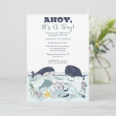 海の赤ちゃんシャワーの下の男の子だ 招待状 (スタンド正面)