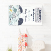 海の赤ちゃんシャワーの下の男の子だ 横断幕 (インサイチュ)