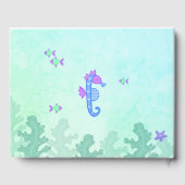 海の赤ちゃんシャワーの下の紫色の人魚 ゲストブック (裏面)