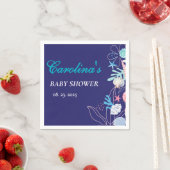 海の赤ちゃんシャワーの下の紫色の小さな真珠 スタンダードカクテルナプキン (インサイチュ)