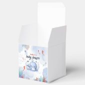 海の赤ちゃんシャワーの下の青いクジラ フェイバーボックス (オープン)