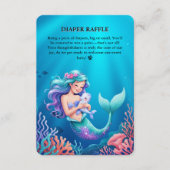 海の赤ちゃんシャワーの下の青い人魚 エンクロージャーカード (正面)