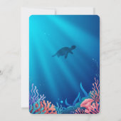 海の赤ちゃんシャワーの下の青い人魚 招待状 (裏面)