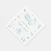 海の赤ちゃんシャワーの下の青い少年 スタンダードランチョンナプキン (角)