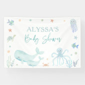 海の赤ちゃんシャワーの下の青い少年 横断幕 (横)