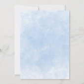 海の赤ちゃんシャワーの下の青い水色 サンキューカード (裏面)