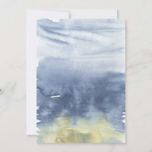 海の赤ちゃんシャワーの下の青い水色 招待状 (裏面)