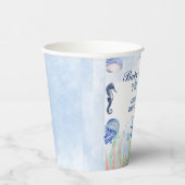 海の赤ちゃんシャワーの下の青い水色 紙コップ (右)