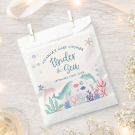海の赤ちゃんシャワーの下のWatecolor海 フェイバーバッグ