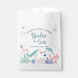 海の赤ちゃんシャワーの下のWatecolor海 フェイバーバッグ
