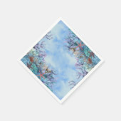 海の赤ちゃんシャワーの下疑問に思の水色 スタンダードカクテルナプキン (角)