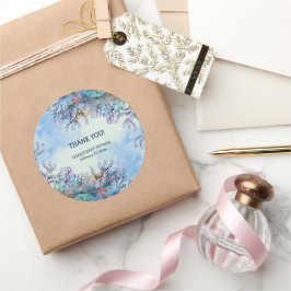 海の赤ちゃんシャワーの下疑問に思の水色 ラウンドシール