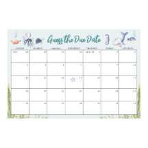 海の赤ちゃんシャワーゲームの下で期日を推測