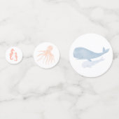 海の赤ちゃんシャワーテーブルの下の水色 コンフェッティ (裏面)