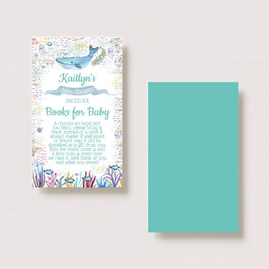 海の赤ちゃんシャワー予約のリクエストの下で エンクロージャーカード