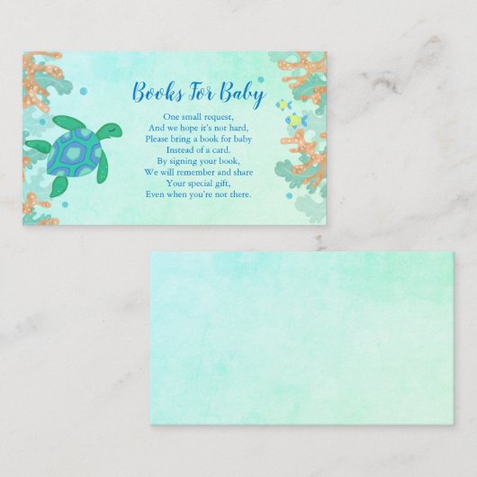 海の赤ちゃんベビーの下のウミガメのための本 エンクロージャーカード (正面/裏面)