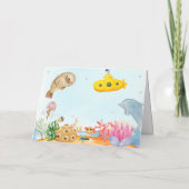 海の赤ちゃん航海ののシャワーの下で サンキューカード (裏面)