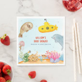 海の赤ちゃん航海ののシャワーの下で スタンダードランチョンナプキン (インサイチュ)