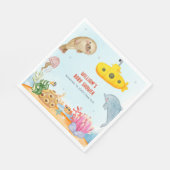 海の赤ちゃん航海ののシャワーの下で スタンダードランチョンナプキン (角)