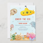 海の赤ちゃん航海ののシャワーの下で 招待状 (正面)