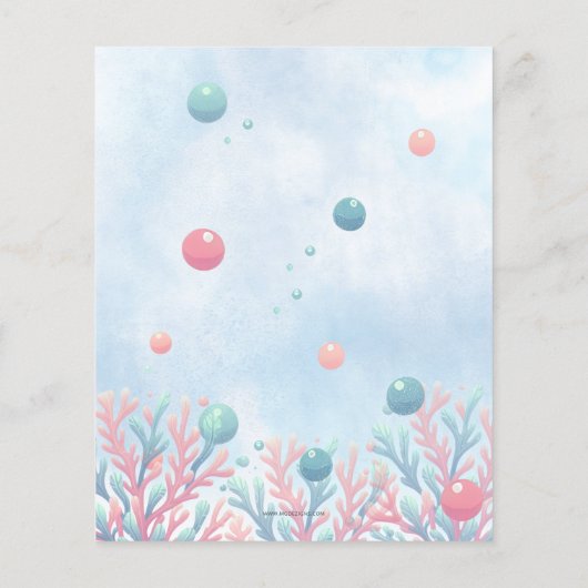 海の赤ん坊のシャワーの下でサンゴを予算にする (裏面)