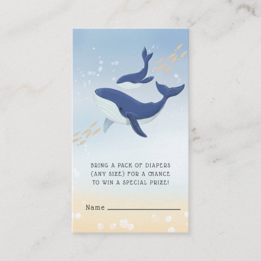 海の赤ん坊のシャワーの下で鯨 エンクロージャーカード (正面)