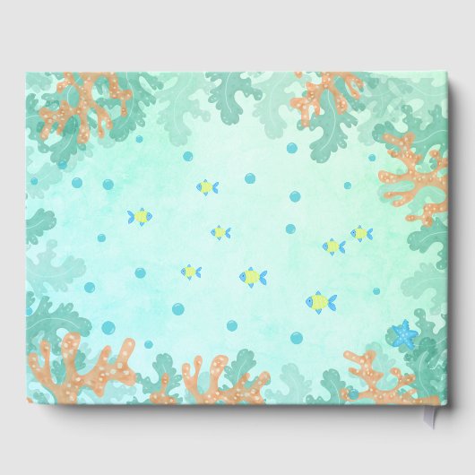 海の赤ん坊のシャワーの下のカメ ゲストブック (裏面)