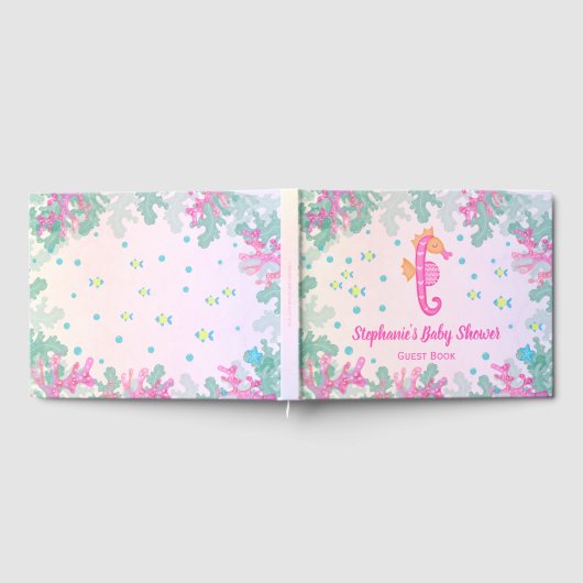 海の赤ん坊のシャワーの下の乗馬 ゲストブック (全面)