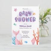 海の赤ん坊のシャワーの下の人魚の小さな 招待状 (スタンド正面)