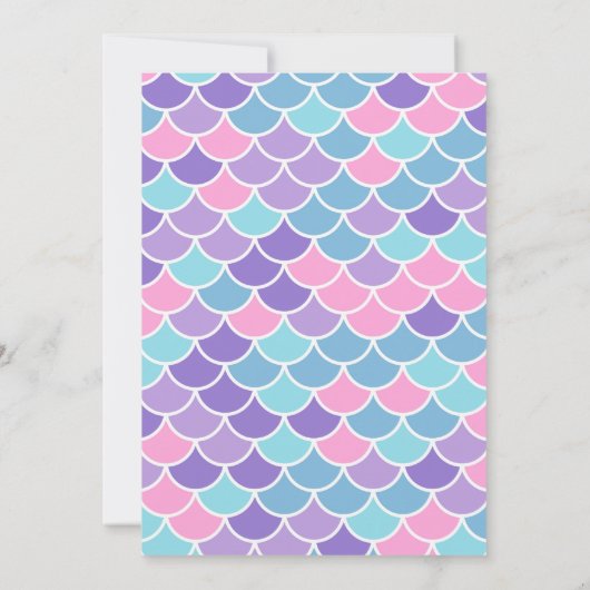 海の赤ん坊のシャワーの下の人魚の小さな 招待状 (裏面)