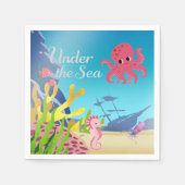 海の赤ん坊のシャワーの下の残骸 スタンダードカクテルナプキン (正面)