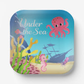 海の赤ん坊のシャワーの下の残骸 ペーパープレート (正面)