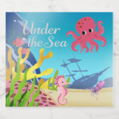 海の赤ん坊のシャワーの下の残骸 リキュールボトルラベル (シングルラベル)