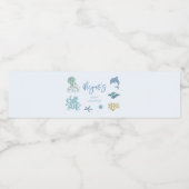 海の赤ん坊のシャワーの下の青 ペットボトルラベル (シングルラベル)