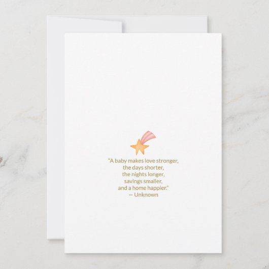 海の赤ん坊のシャワーの男女兼用下にかわいい 招待状 (裏面)