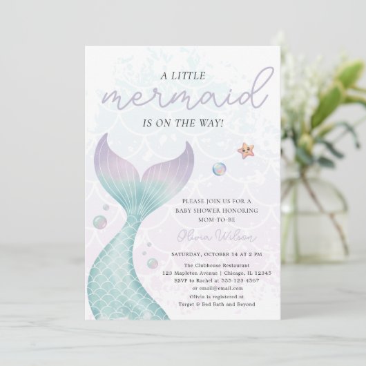 海の赤ん航海の坊のシャワーの下の人魚のひいさま 招待状 (スタンド正面)