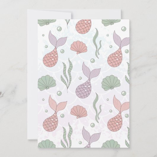 海の赤ん航海の坊のシャワーの下の人魚のひいさま 招待状 (裏面)