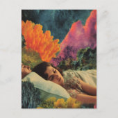 海の超リアル混合メディアコラージュの下で眠る ポストカード (正面)