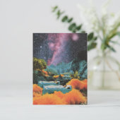 海の超現実的なミックスメディアで眠っている人々 ポストカード (スタンド正面)