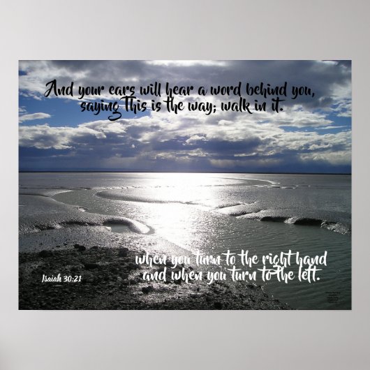 海の足跡Isiah 30:21ポスター ポスター (正面)