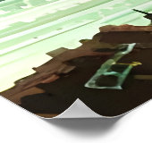 海の近くのアメリカの町、ピクセルアート | AI Art ポスター (角)