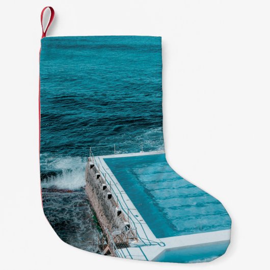 海の近くのプール スモールクリスマスストッキング (正面)