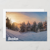 海の近凍っていくの雪の森の夕日 (正面/裏面)