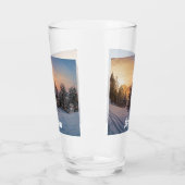 海の近凍っていくの雪の森の夕日 タンブラーグラス (左)