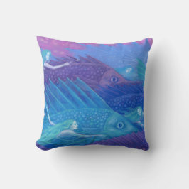 「海の遊牧民」ファンタジーアート、魚、人魚、海 クッション