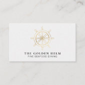 海の金ゴールドの白によって*~*の金舵輪の素晴らしい食事 名刺 (正面)