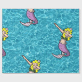 海の金髪のダビング人魚 ラッピングペーパー (フラット)