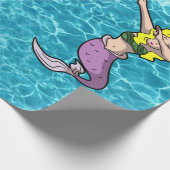 海の金髪のダビング人魚 ラッピングペーパー (角)