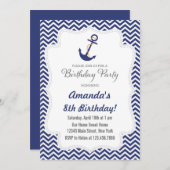 海の錨の誕生日招待状 招待状 (正面/裏面)